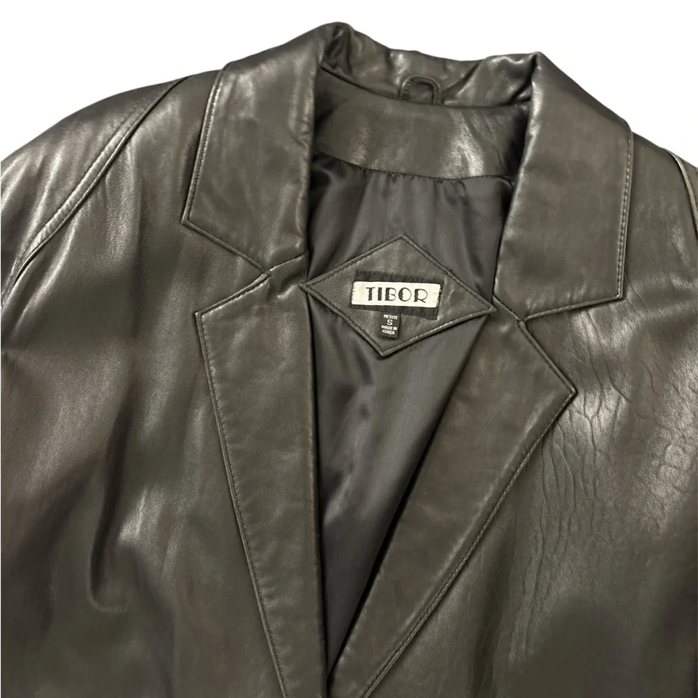 VTG 80s Leather Blazer by Tibor - Picture 2 of 10